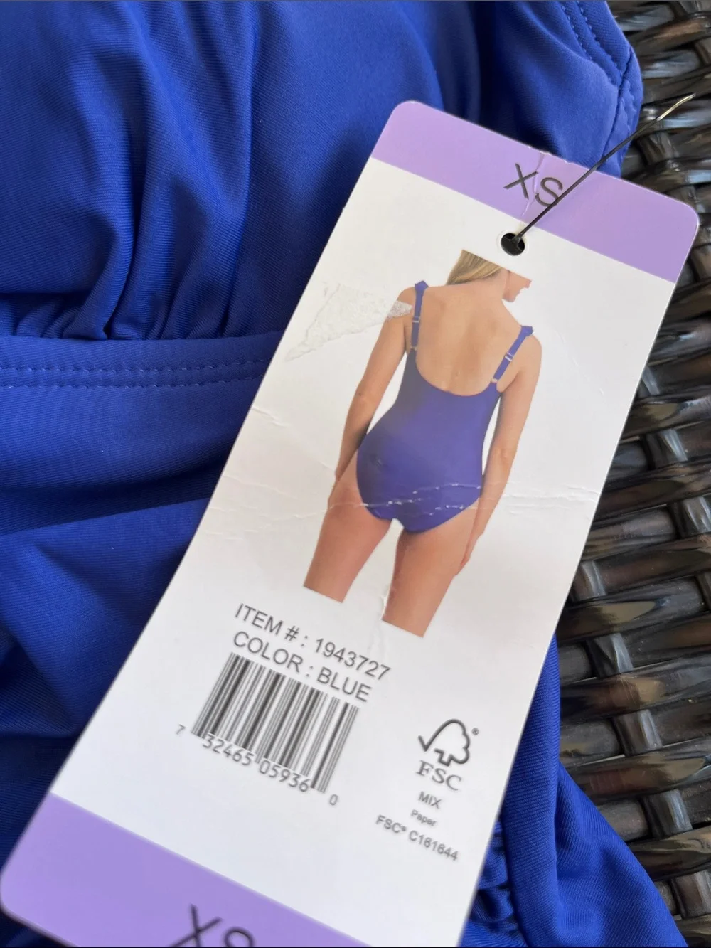 DKNY Royal Blue Ruffled One-Piece Swimsuit - Picture 3 of 4